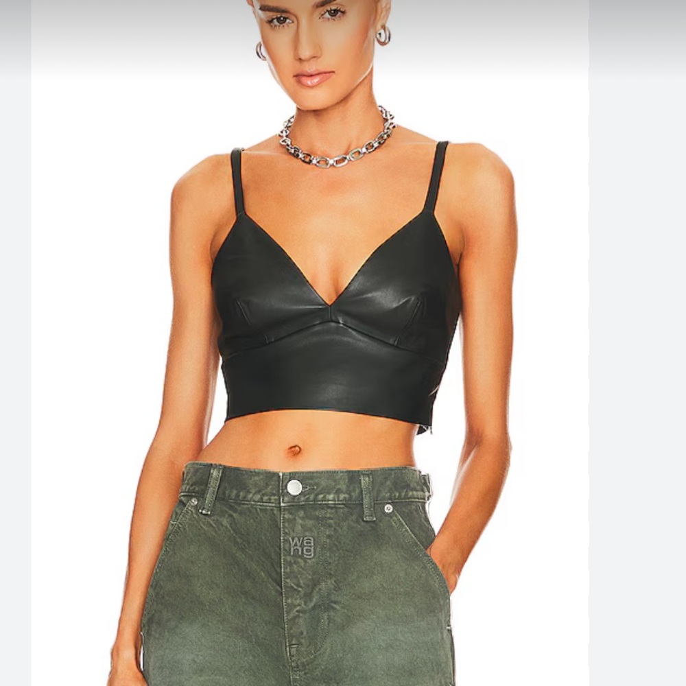 ISO Top - my dog destroyed mine - Susana Monaco faux leather bralette